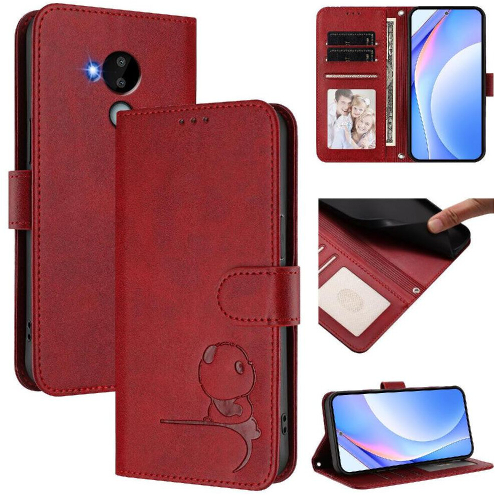 (Red) Phone Case For Nokia C30 Flip Folio Rfid Blocking Pu Leather Magnetic Card Slots Holder Kickstand Red 764563636495