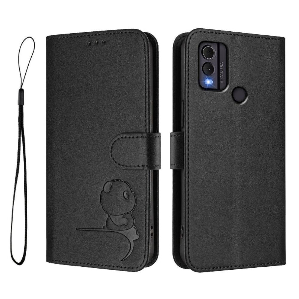 (Black) Phone Case For Nokia C22 Magnetic Card Slots Holder Kickstand Pu Leather Rfid Blocking Flip Folio Black 764563636549