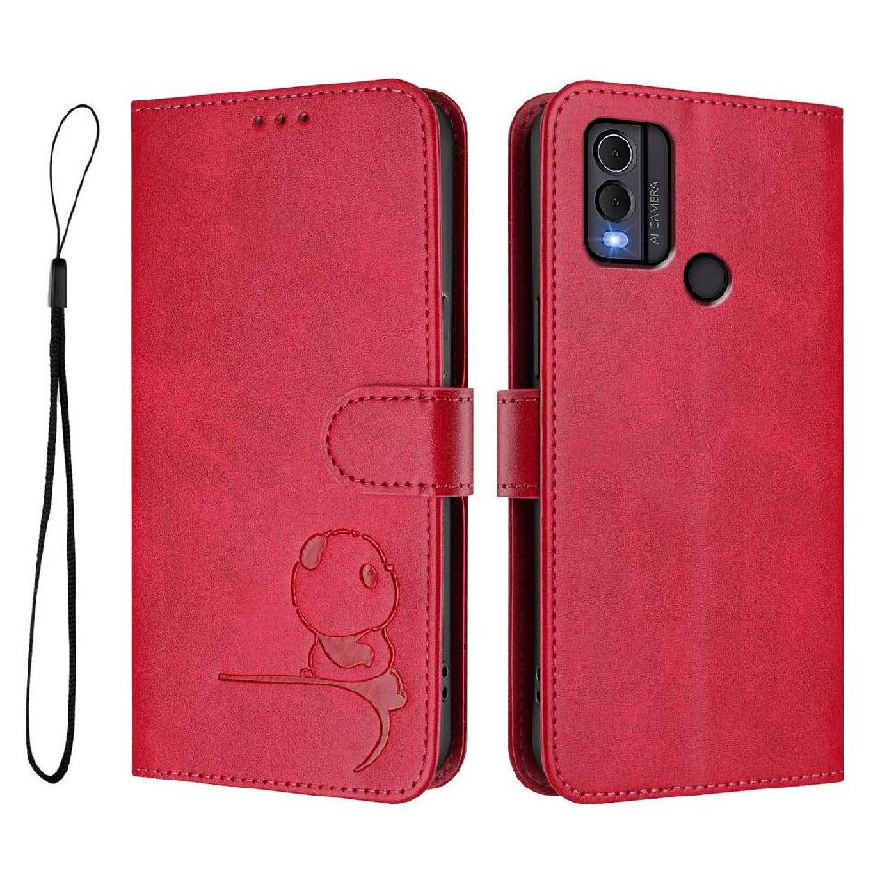 (Rose ) Phone Case For Nokia C22 Magnetic Card Slots Holder Kickstand Pu Leather Rfid Blocking Flip Folio Red 764563636570