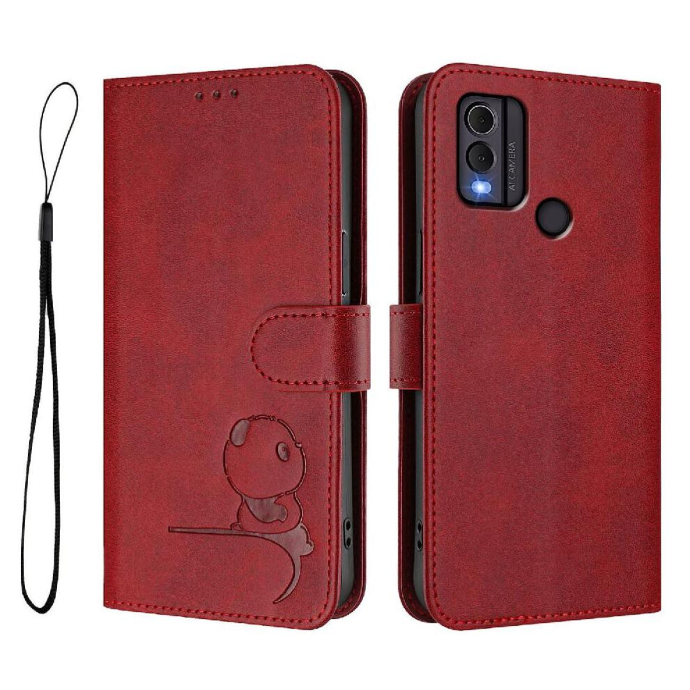 (Red) Phone Case For Nokia C22 Magnetic Card Slots Holder Kickstand Pu Leather Rfid Blocking Flip Folio Red 764563636556
