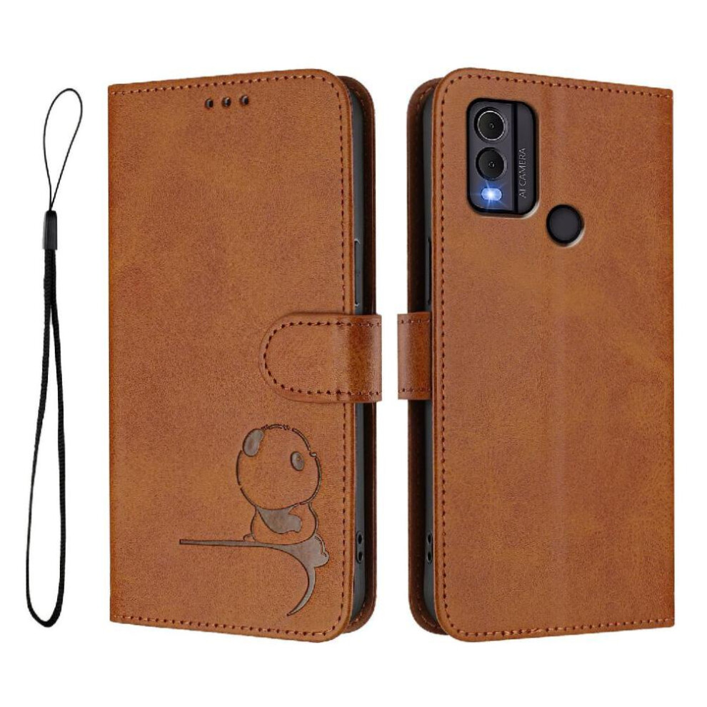 (Brown) Phone Case For Nokia C22 Magnetic Card Slots Holder Kickstand Pu Leather Rfid Blocking Flip Folio Brown 764563636587
