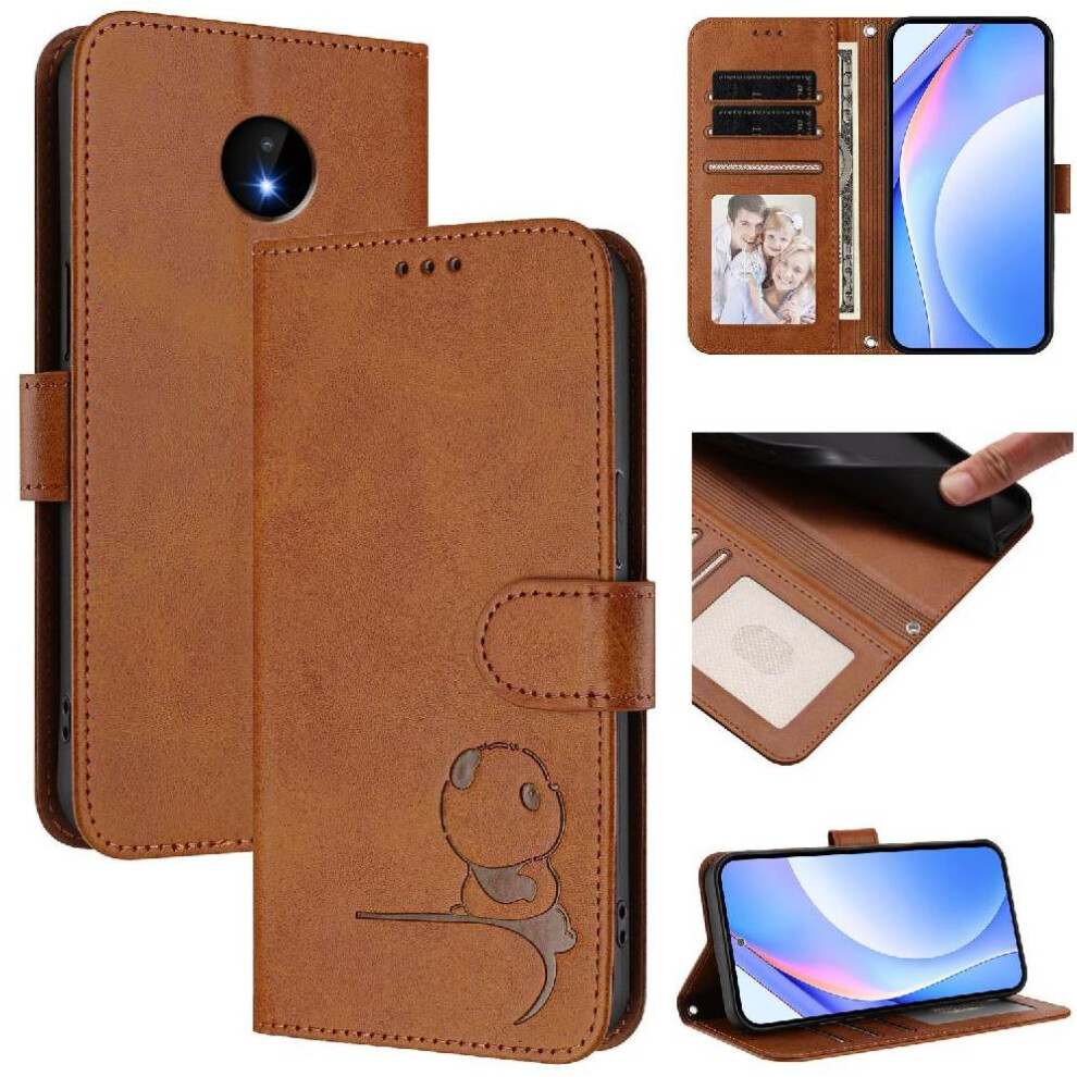 (Brown) Phone Case For Nokia C10 Pu Leather Flip Folio Magnetic Rfid Blocking Card Slots Holder Kickstand Brown 764563636761