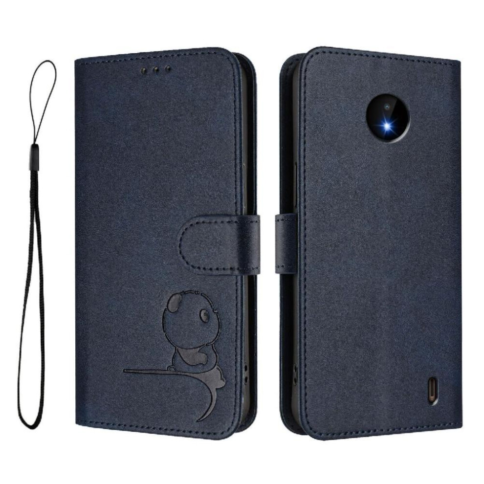 (Blue) Phone Case For Nokia C10 Pu Leather Flip Folio Magnetic Rfid Blocking Card Slots Holder Kickstand Blue 764563636747