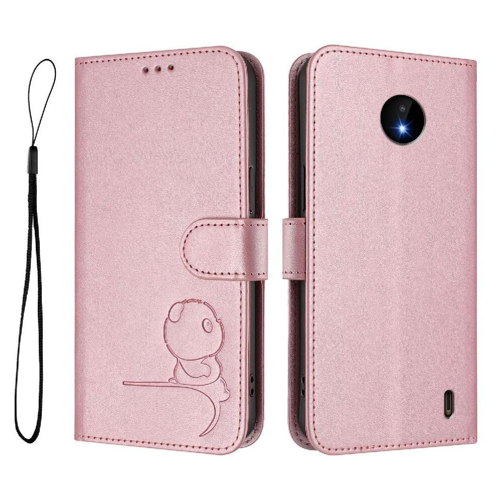 (Pink) Phone Case For Nokia C10 Pu Leather Flip Folio Magnetic Rfid Blocking Card Slots Holder Kickstand Pink 764563636716