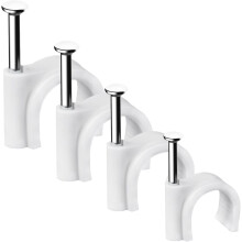 (As show, One size) 400 Pack Strong And Durable Round Cable Clips - 4 Sizes 4mm, 6mm, 8mm, 10mm - For Tidying Cables