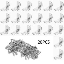 (As show, One size) 20 Pcs (approx 16*25*25mm) 90 Degree Right Angle Bracket, Metal Bracket, Bracket, Angle Bracket Stainless Steel Corner Bracket Corner Bracket Assembly
