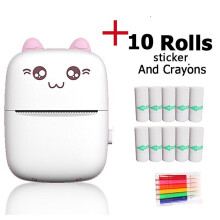 (As show, One size) Portable Photo Printer, Wireless Bt Mini Instant Photo Printer, With 10 Rolls Of Thermal Paper, For Photo Memo Labels