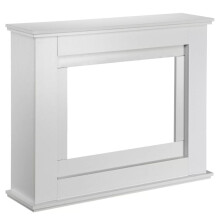 (Fire Surround White) Modern Electric Fireplace with Remote Control & LED Log Fire Effect