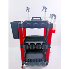 3 Tiers Auto Detailing Cart Car Wash Tool Organiser Wheels Valet Trolley