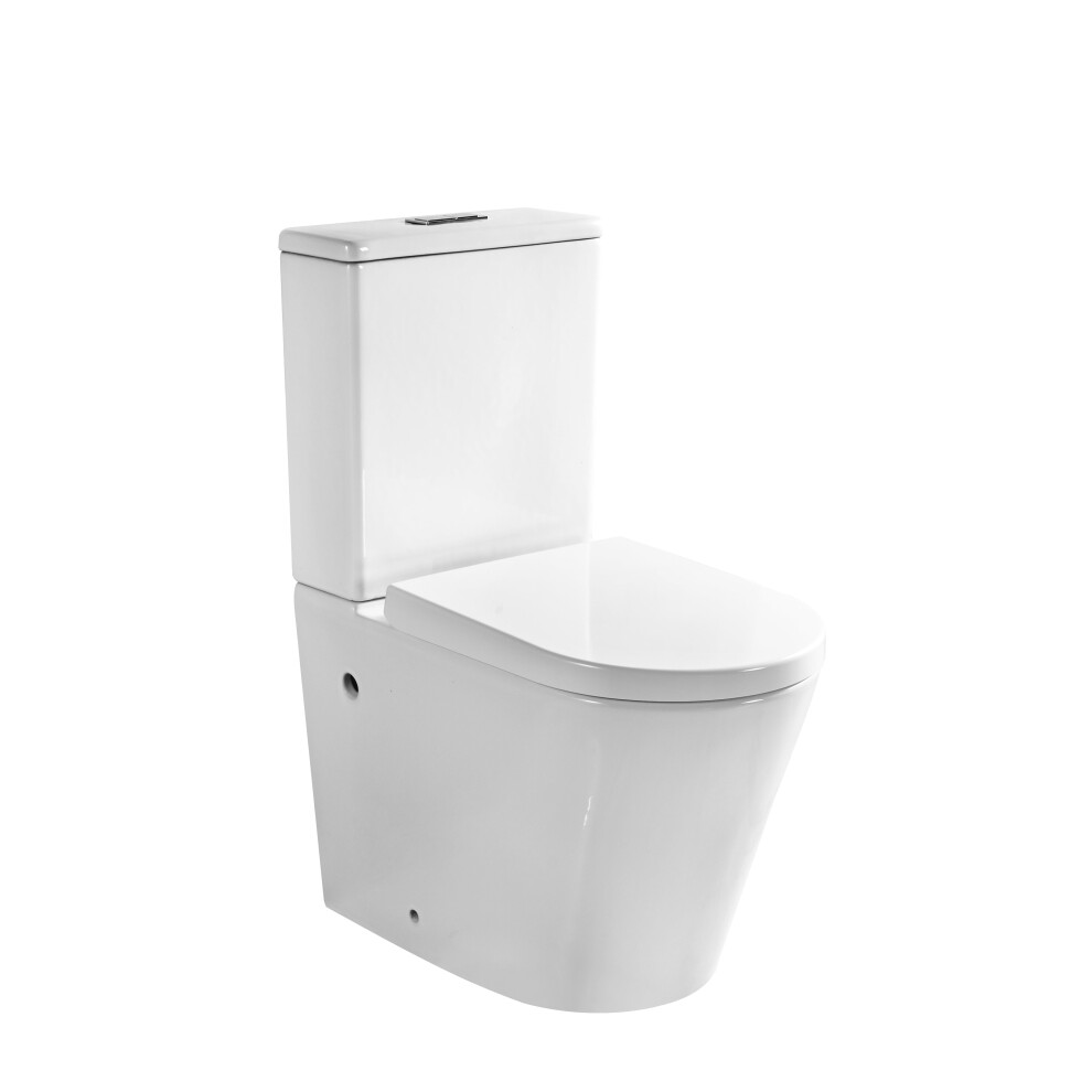 (Wc Round) Bathroom Toilet Wc Unit Pan Soft Close Seat White Gloss Close-Coupled 5060501726668