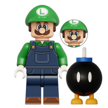 (Mini Figure G, 1pc Mini Figure) Super Mario Luigi Peach Princess Mushroom Mini Figures Building Blocks Characters Kids Best Gift