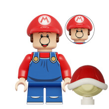 (Mini Figure H, 1pc Mini Figure) Super Mario Luigi Peach Princess Mushroom Mini Figures Building Blocks Characters Kids Best Gift