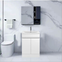 (500 White Vaninty/Basin Floor) Bathroom Vanity Unit Sink Cabinet Grey Basin Storage Furniture Door Toilet