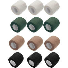 (As show, One size) 12 Pieces Self Adherent Bandage, Cohesive Hand Tear Bandage, Skin-Elastic Breathable Wrap, for Wrist, Ankle Sprains and Swellings, Stickers, Non Stick