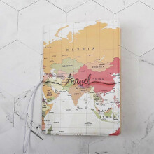 (As show, One size) Slim World Map Personalized Travel Passport Cover Protection Essential Travel Accessory for Men Women