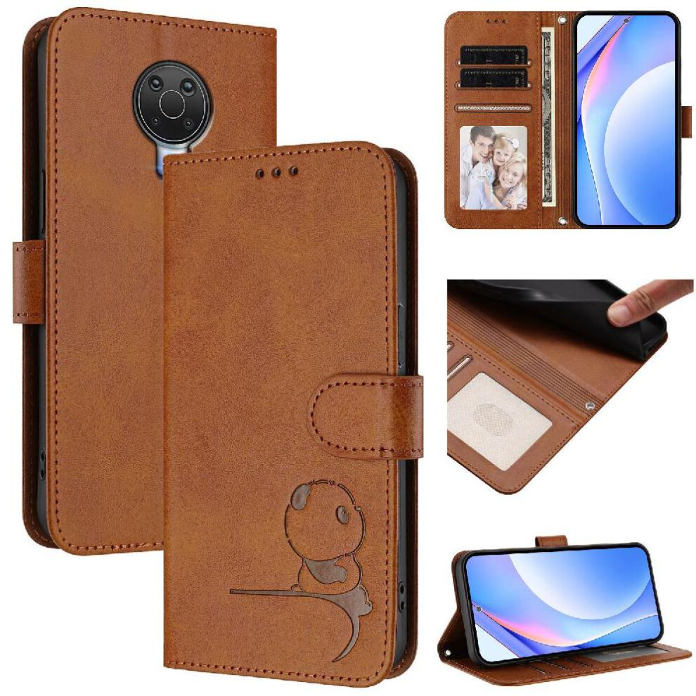 (Brown) Phone Case For Nokia G10 Rfid Blocking Magnetic Flip Folio Pu Leather Card Slots Holder Kickstand Brown 764563637003