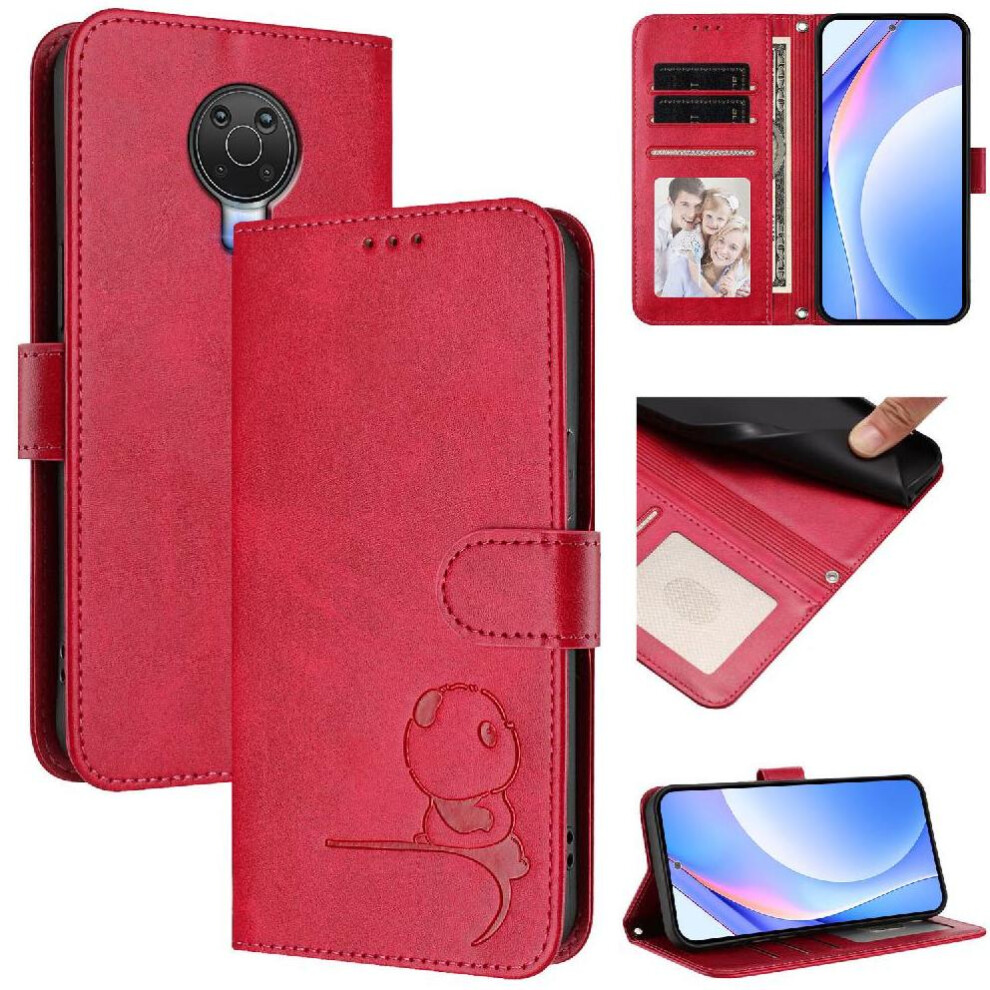 (Rose ) Phone Case For Nokia G10 Rfid Blocking Magnetic Flip Folio Pu Leather Card Slots Holder Kickstand Red 764563636990
