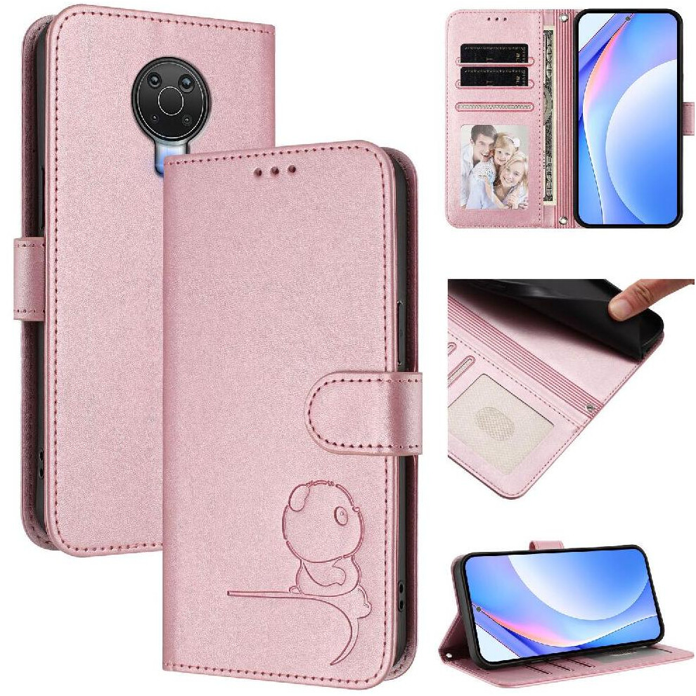 (Pink) Phone Case For Nokia G10 Rfid Blocking Magnetic Flip Folio Pu Leather Card Slots Holder Kickstand Pink 764563636952
