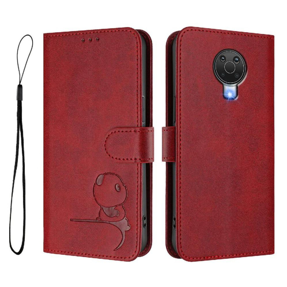 (Red) Phone Case For Nokia G10 Rfid Blocking Magnetic Flip Folio Pu Leather Card Slots Holder Kickstand Red 764563636976
