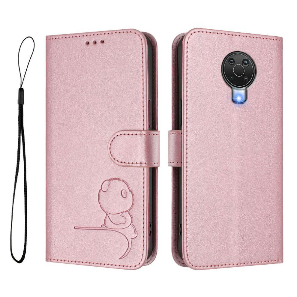 (Pink) Phone Case For Nokia G20 Magnetic Flip Folio Rfid Blocking Card Slots Holder Kickstand Pu Leather Pink 764563637010