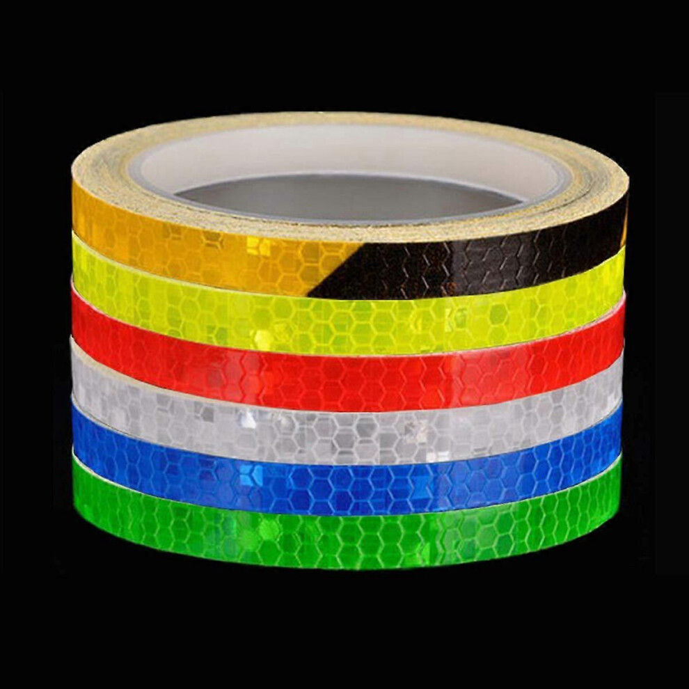 (As Show, One Size) Reflective Tape, 6Pcs 10Mm 8M Reflective Tape Waterproof Tape, Reflector Adhesive Safety Warning Visibility 4704245239794