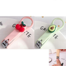 (As show, One size) Two-piece set (cherry+avocado, about 8cm long) Cute Cartoon Scissors Scissors Small Nail Scissors Nail Clippers