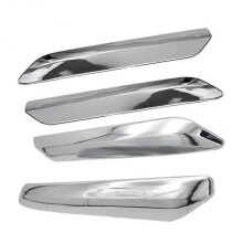 4Pcs/Set Car Front+Rear Bumper Strip Cover Trim Chrome Decoration for C5 2009 2010 2011 2012