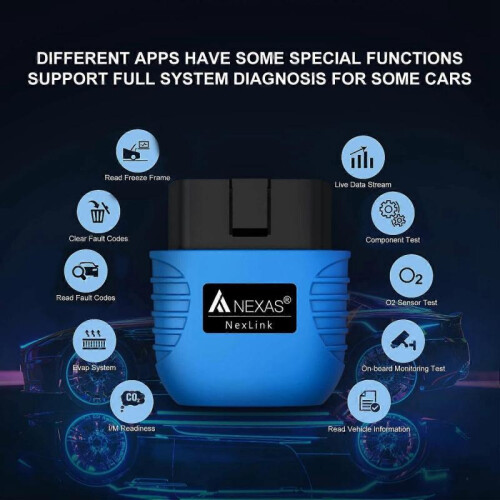 NEXAS NexLink Bluetooth 5.0 Diagnostic Scanner for ISO & Android & PC OBD2/EOBD Fault Code Reader Diagnostic Scan Tool 1