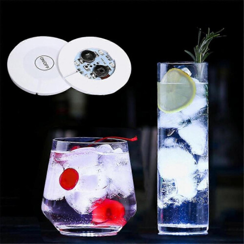 LED Coaster,30 Pack Light Up Coasters for Drinks,Led Coaster Lights Bottle Lights for Liquor Bottle 2