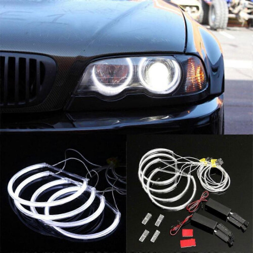 4x Ccfl Angel Eye Halo Led Ring Light White Non-Projector for E46 3 Series 2