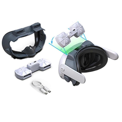 Cooling Fan for 3 Face Pad Active Ventilation Air Circulation Breathable Interface VR Headset Cover 1