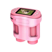 1000X Pocket Microscope Science Toys Handheld LED Light Biology Magnification Outdoor Students Teaching Pink