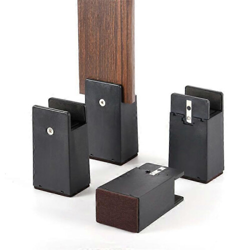 Adjustable Bed Risers 4In,Furniture Risers with Screw Clamp,4Pc Couch Risers for Furniture Thicknes 1