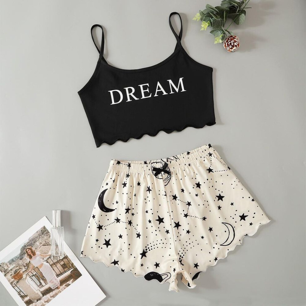 (XL, white) Women's Pajamas Set Sexy Lingerie Leopard Print Sling Sleepwear V-neck Sleeveless Top And Shorts Sets Pyjamas Homewear