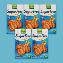 Gullón Sugar Free Shortbread Biscuits – 330g (Pack of 5) | No Added Sugar | Rich & Buttery Flavour | High Fibre Snack