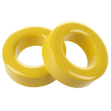 2 st 33 mm  19 mm  11 mm gul/vit järnkärna ferritringar toroid