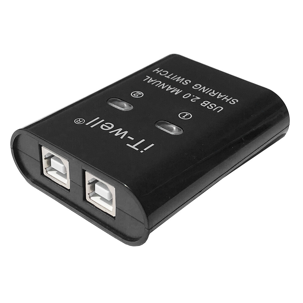 Stampante Usb 2 In 1 Out, Convertitore Kvm Manuale A 2 Porte, Nero-image