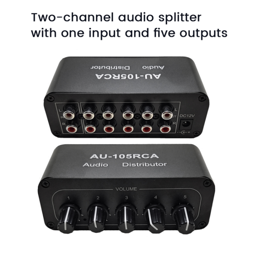 5CH Audio Distributor Stereo Audio Mixer 1Input 5Output Splitter 1