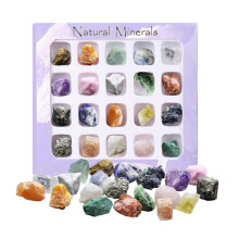 20pcs Chakra Stones Healing Crystals Set, Stress Relief Worry Stones Natural Raw Quartz Mineral Gemstones Rock Gifts for Family Friends Teachers