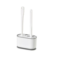 PP Toilet Brush, Three-in-one Long Handle Soft Rubber Wall-mounted Toilet Brush White