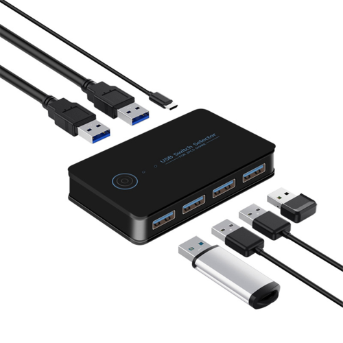 Διακόπτης USB KVM για φορητό υπολογιστή, πληκτρολόγιο, ποντίκι, εκτυπωτή USB 2.0