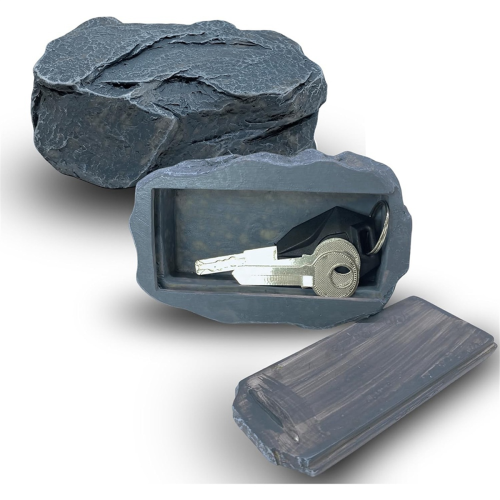 Fake Rock Hidden Key Box for Outside - (Stone Style) 1