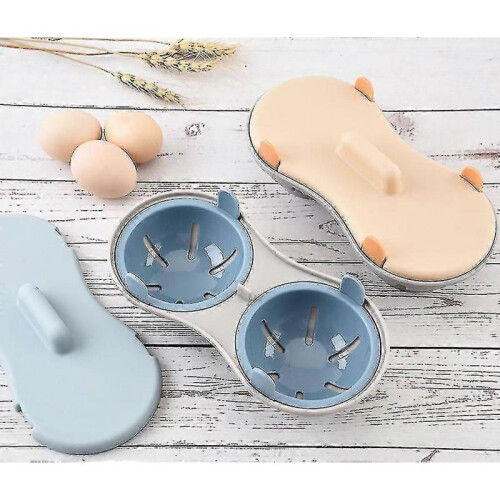 Microwave Friendly Double Poached Egg Maker Tool(Blue) 1