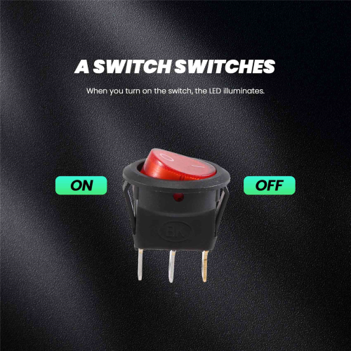 Interruptor basculante bipolar ON/OFF Rojo, 3 pines, 220V on OnBuy