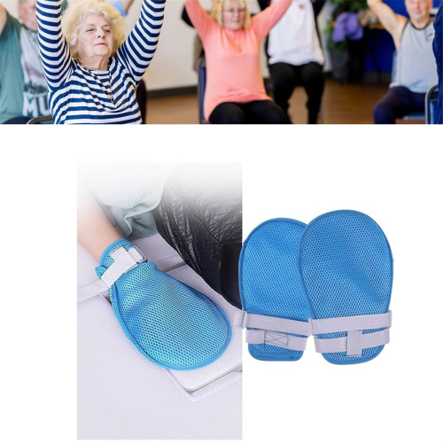 Dementia Gloves for Elderly, 2PCS Breathable Hand Restraint Mitts 2
