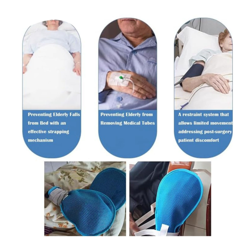 Dementia Gloves for Elderly, 2PCS Breathable Hand Restraint Mitts 1