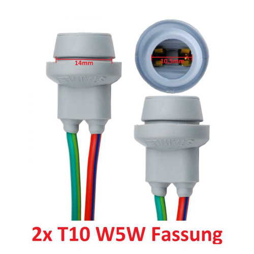 2X T10 Socket W5W Adapter Soft Rubber Light Lamp Holder with Cable 1