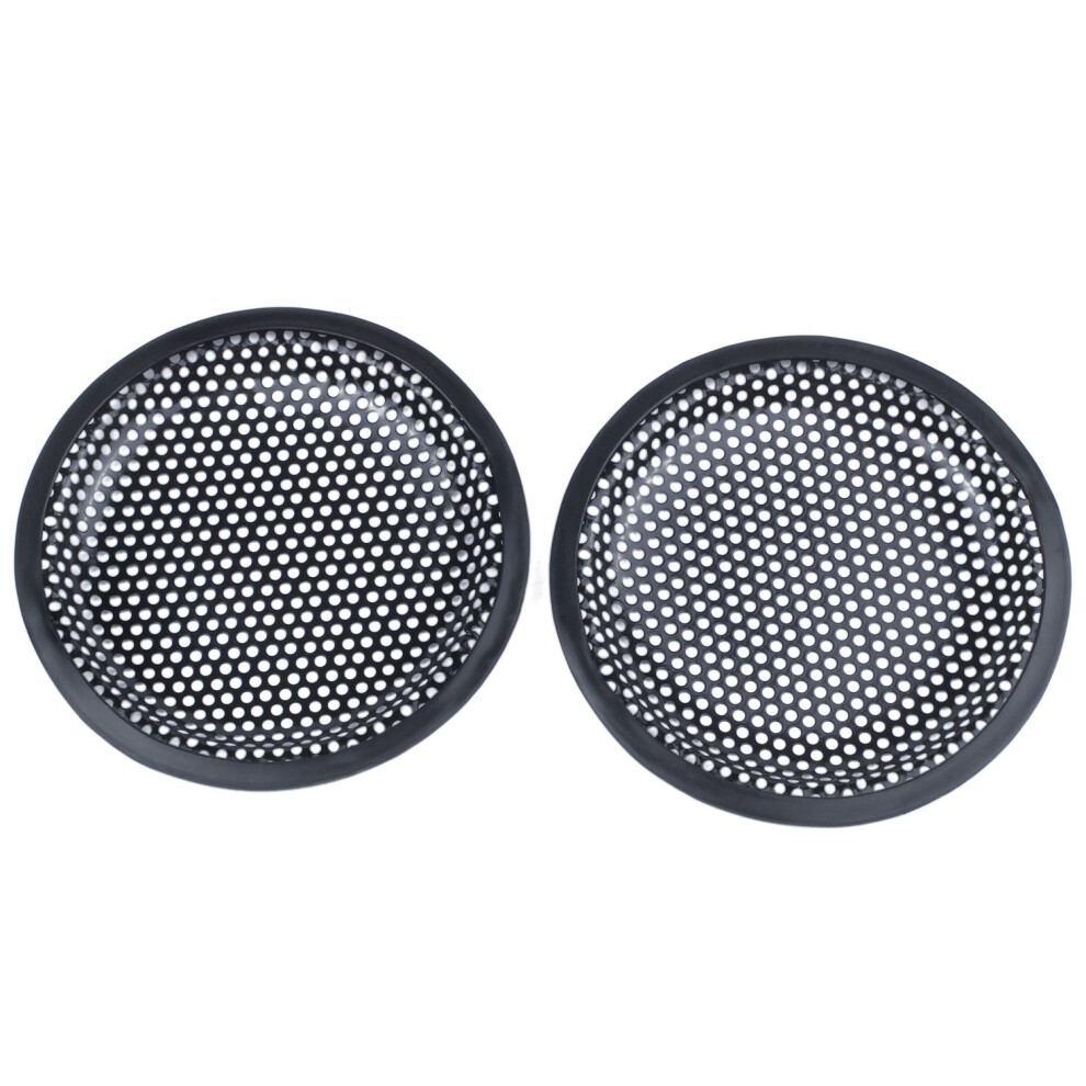 6.5Inch Metal Mesh Round Car Woofer Cover Speaker Grill 2 Pcs Black 4853476873298