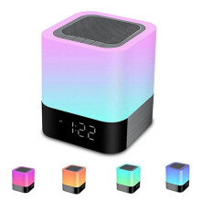 Wireless Bluetooth Speaker with Touch Control Bedside Lamp,Alarm Clock,MP3,Portable Smart LED Touch Sensor Table Lamp Dimmable  Multi-Color