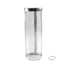 Stainless Steel BBQ Basket Mesh Rack, Cylindrical BBQ Basket for BBQ Vegetables, Fish, Meat